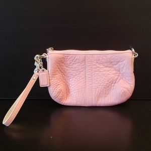 Coach Leather Wristlet Pink